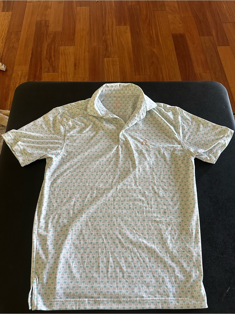 Rhoback Polo Golf Shirt White Green Men’s Small